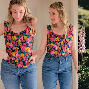 Vintage Gold Label Victoria's Secret Satin 90s 1990s Scoop Neck Tank Top Blouse